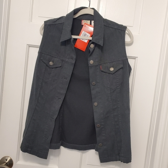 NWT Levi's Red Label Charcoal Gray Women's Vest Size Medium, Casual - Picture 10 of 14